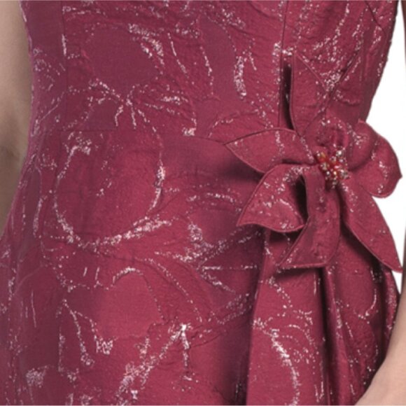 TERI JON One Shoulder 3d Flower Gown - Picture 4 of 4